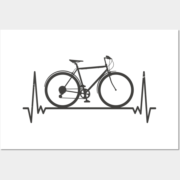 Cycling Shirt, Biking T shirt, Bicycle Shirts, Gifts for a Cyclist, Bike Rider Gifts, Cycling Funny Shirt - Hearthbeat Bike Wall Art by Popculture Tee Collection